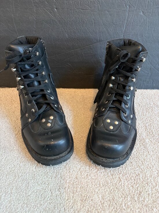 Milwaukee Motorcycle Boots Men\'s Size 10D Black MB433 Side Zip
